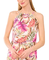 CeCe Women's Tropical-Print Halter Maxi Dress