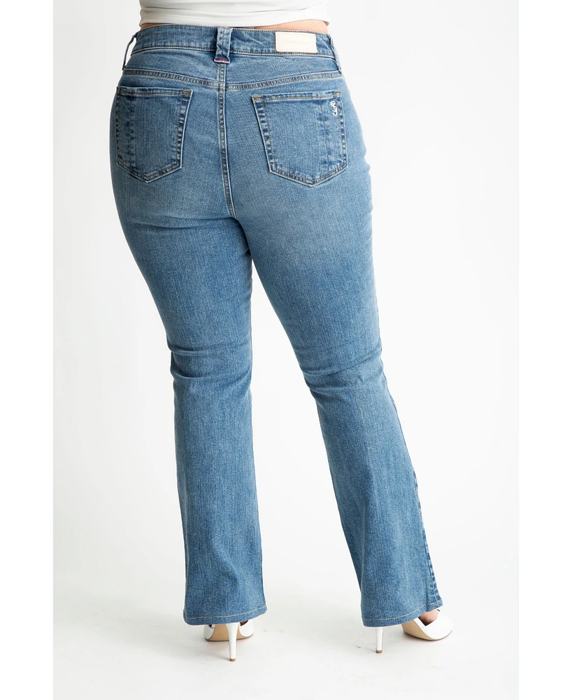 Slink Jeans Plus Denim high rise bootcut 32" inseam