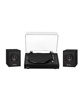 Electrohome Montrose Wireless Upgradable Vinyl Record Player, with Huntley, Powered Bluetooth Bookshelf Speakers, 3" Driver, for Natural Acoustic