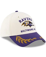 New Era Men's Cream/Purple Baltimore Ravens 2025 Nfl Draft 39THIRTY Flex Hat