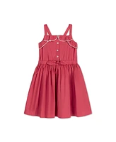 Hope & Henry Big Girls Sleeveless Button Front Ruffle Sundress