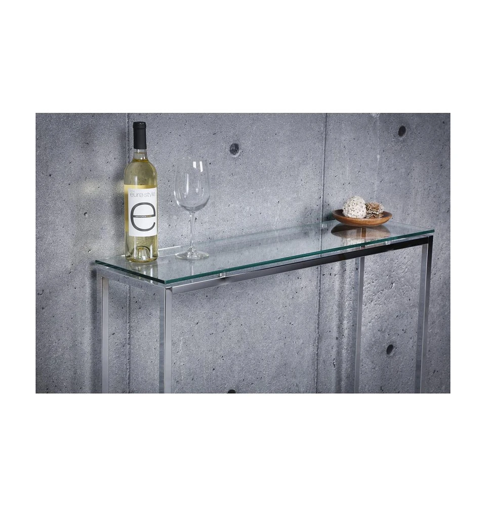 Stylish Glass Sled Console Table for Small Spaces and Home Decor