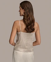 Donna Karan New York Women's Metallic Sequin Embellished Camisole, Regular & Petite