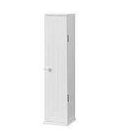 Gymax Toilet Tissue Storage Tower Bathroom Storage Floor Cabinet w/ 4 Shelves
