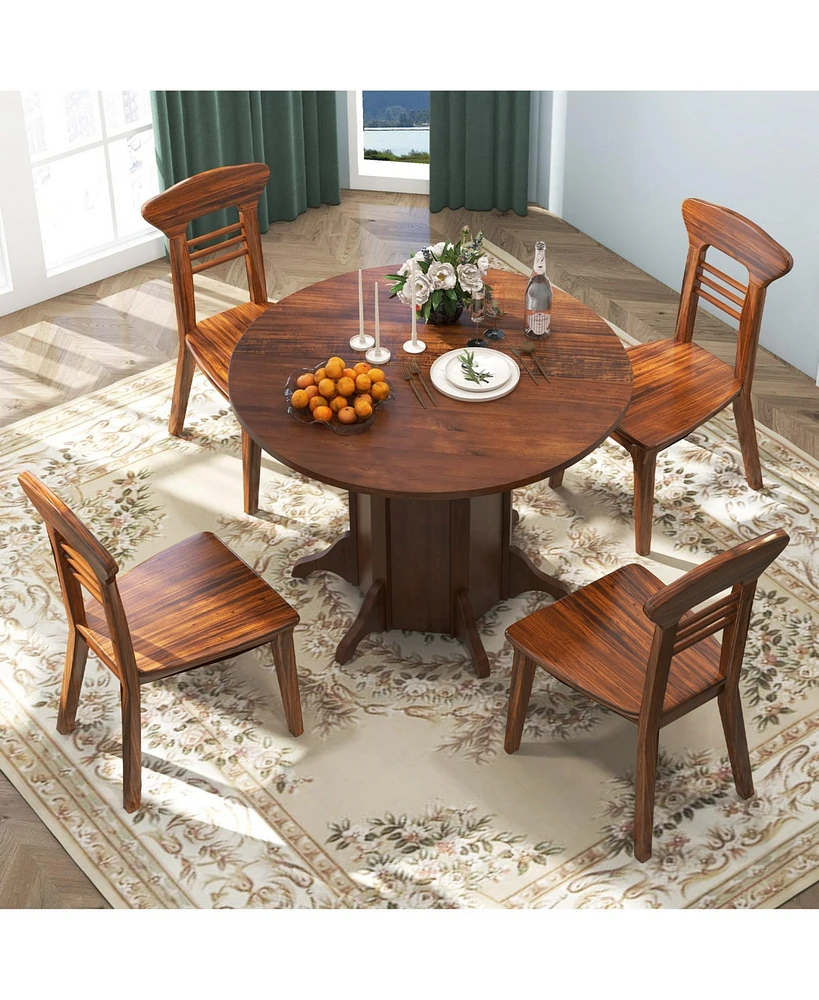 Pedestal Base Round Dining Table for 4-6 People Ideal for Home or Dining Area