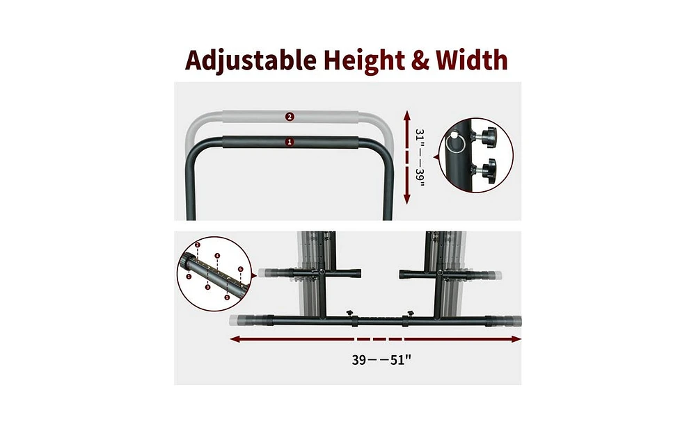 Power Tower Pull Up Rod Stand – Adjustable Height, Detachable Bench, Multi-Functional Fitness Training Equipment for Home Gym