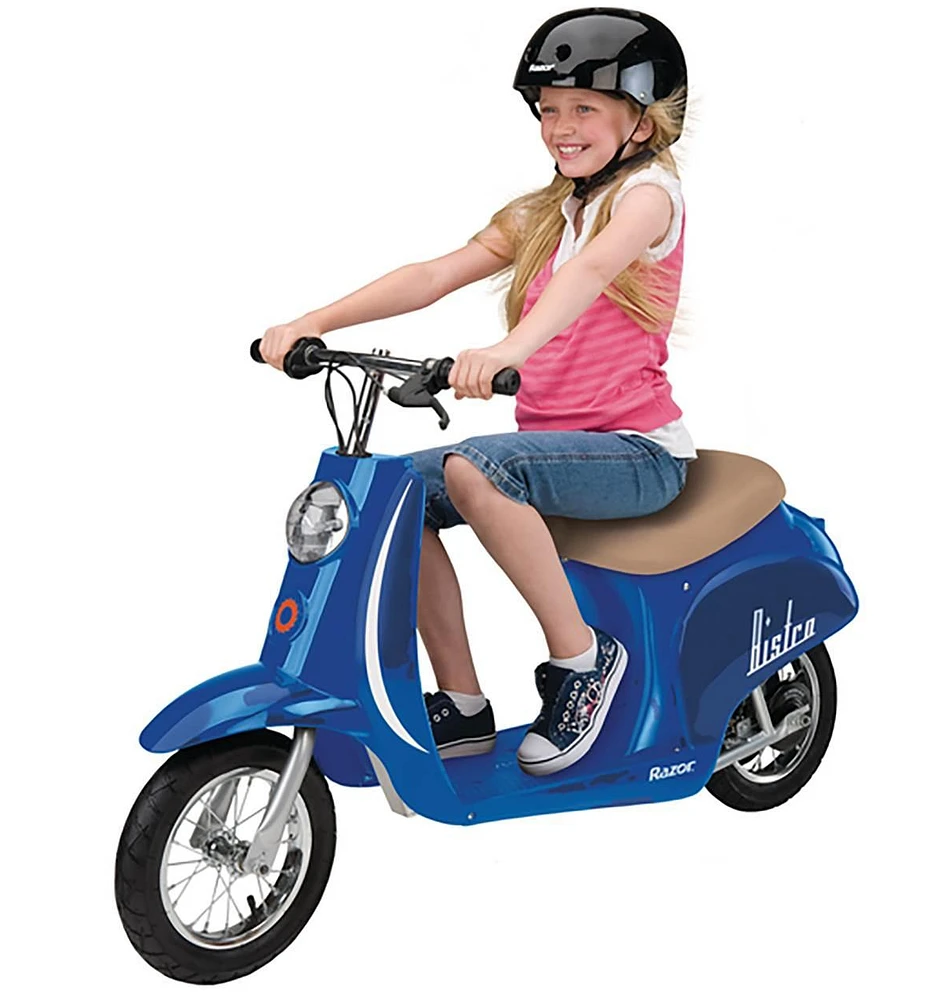 Razor Pocket Mod Miniature Euro 24V 250W Toy Electric Motor Scooter, Red & Blue (2-Pack)
