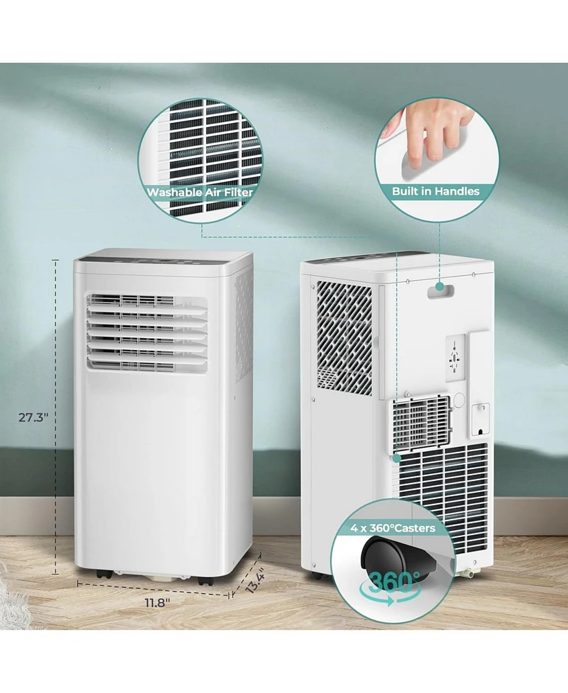 Cowsar 10,000 Btu Air Conditioner cool Up to 450 Sq.Ft, 4 Modes Portable Ac Unit with 24Hrs Timer/Led Display/Remote Control/Installation Kits, Ac Uni