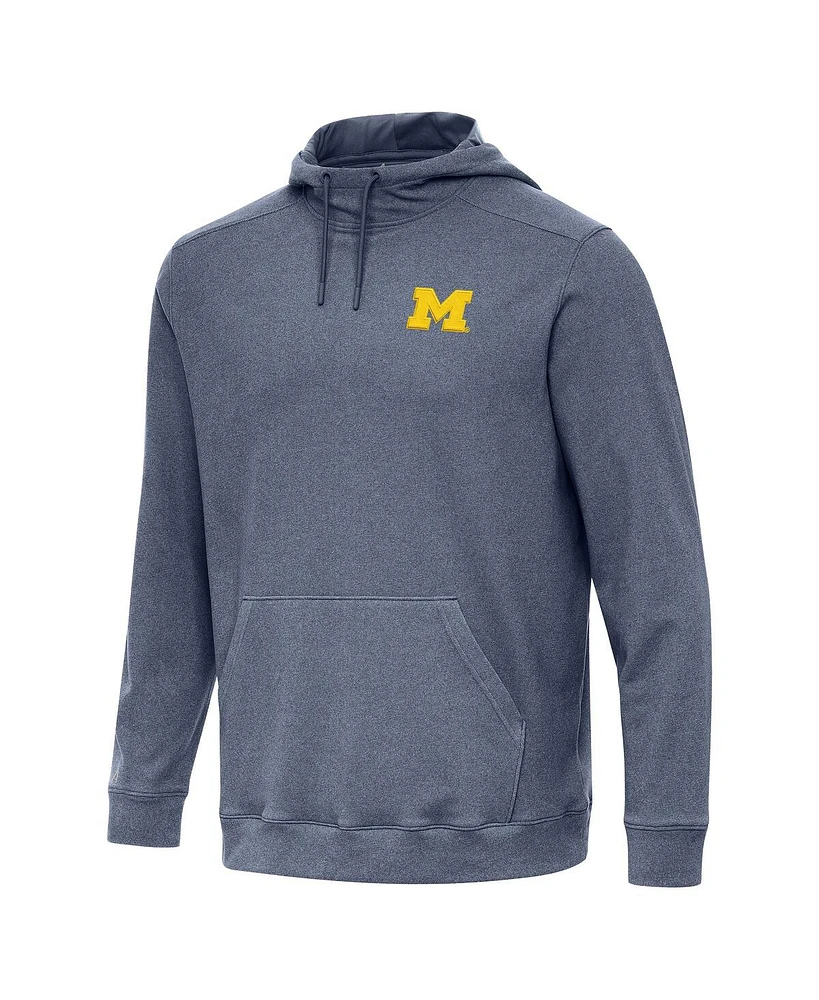 Antigua Men's Heather Navy Michigan Wolverines Cloud Pullover Hoodie