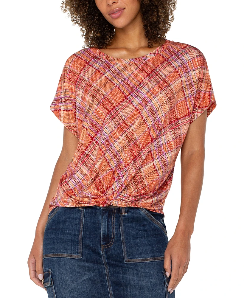 Liverpool Los Angels Petite Twisted Crewneck Top