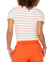 Liverpool Los Angeles Women's Striped Boat-Neck T-Shirt