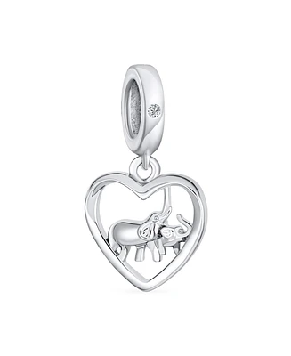 Bling Jewelry I Love You Heart Elephant Charm Bead Sterling Silver European Bracelet