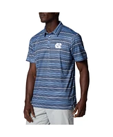 Columbia Men's Carolina Blue North Carolina Tar Heels Pfg Super Terminal Tackle Omni-Shade Stripe Polo Shirt