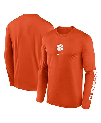 Nike Men's Orange Clemson Tigers Primetime Center Lockup Two-Hit Legend Long Sleeve T-Shirt
