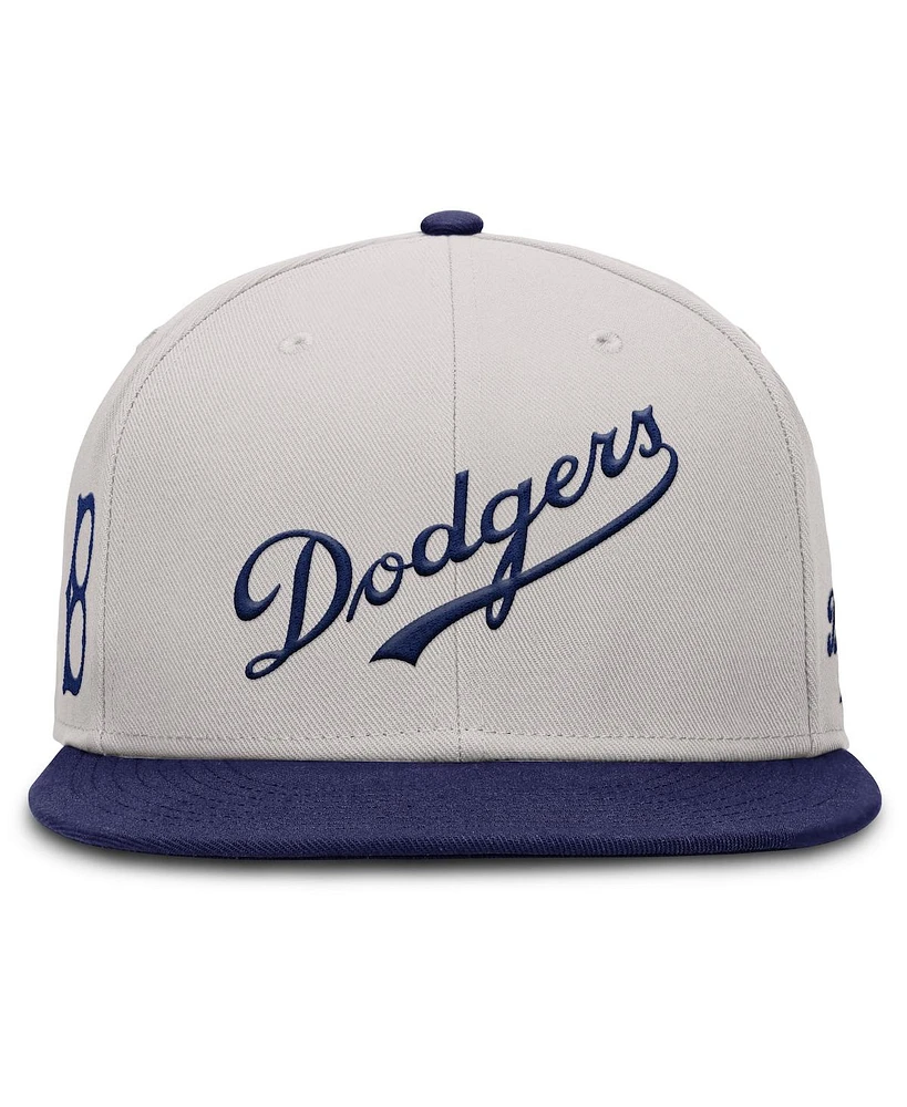 Nike Men's Gray Brooklyn Dodgers Cooperstown Collection True Performance Fitted Hat
