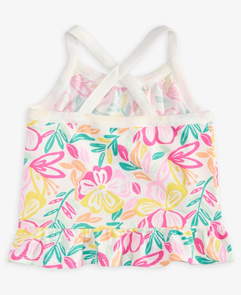 First Impressions Baby Girls Modern Tropical-Print Peplum Tank Top, Exclusively at Macy's