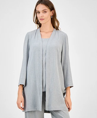 Kasper Women's 3/4-Sleeve Open-Front Cardigan