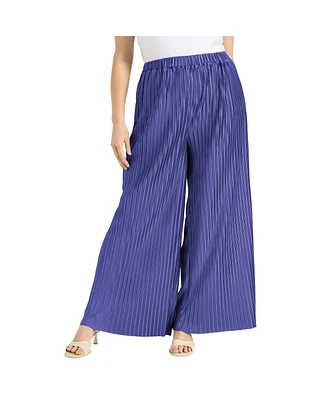 June + Vie Women's Plisse High-Rise Pants