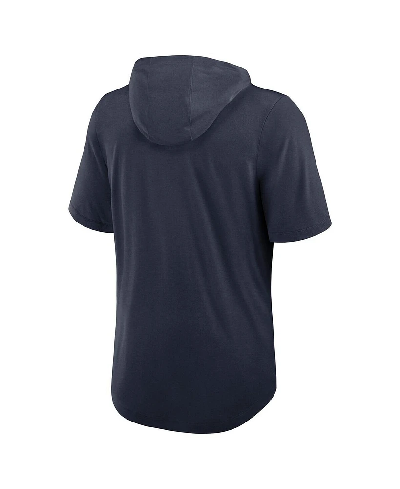 Nike Men's Navy Houston Texans Lockup Tri-Blend Hoodie T-Shirt