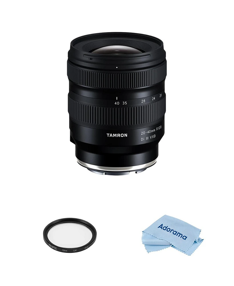 Tamron 20-40mm f/2.8 Di Iii Vxd Lens for Sony E Bundle with 67mm Uv Filter, Microfiber Cleaning Cloth