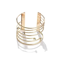 Sohi Women's Lined Stone Cuff Bracelet