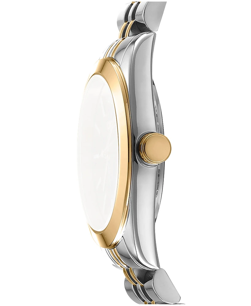 Dkny Women's Nolita Midi White Mop Dial Gold-Two-Tone Stainless Steel Bracelet Watch 32mm