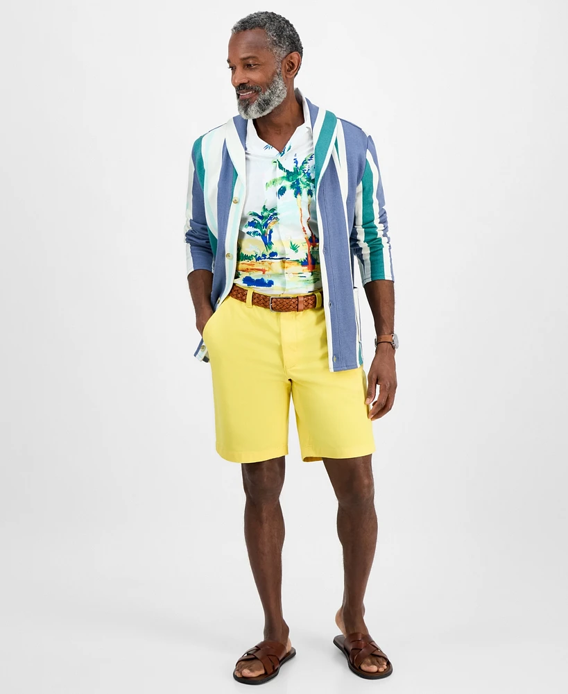 Club Room Men's Cotton Long-Sleeve Beach Stripe Cardigan, Exclusively at Macy's