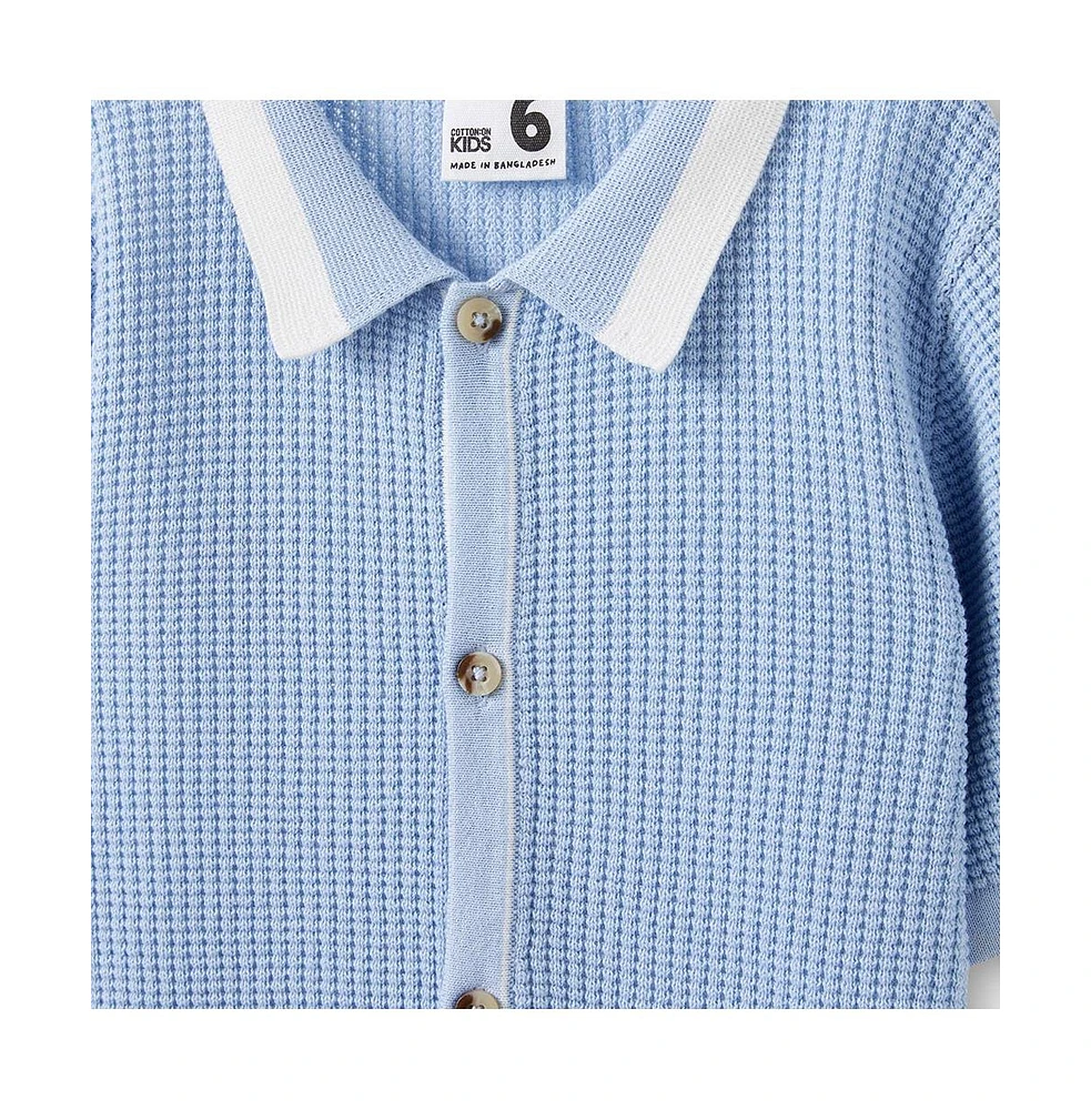 Cotton On Boys Knitted Short Sleeve Shirt