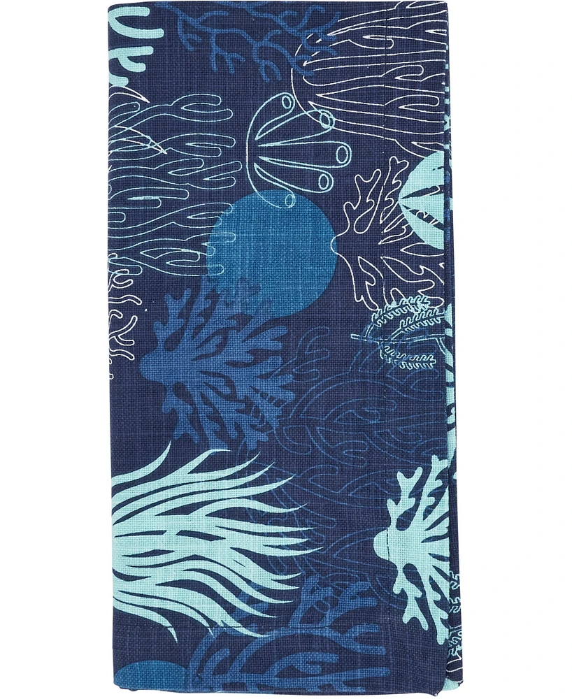Saro Lifestyle Ocean Depths Cotton Coral Napkins, 20" x 20"