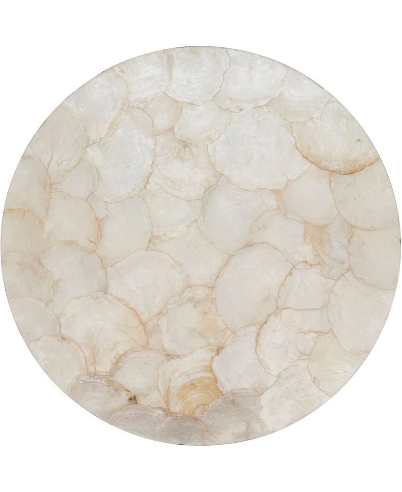 Saro Lifestyle Natural Capiz Shell Fragment Placemats, 15" Round