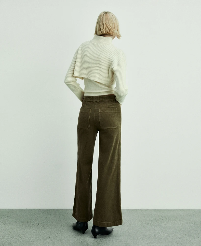 Mango Women's Catherin Culotte Corduroy Pants