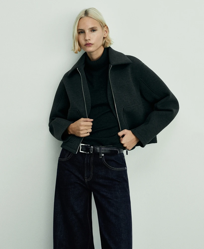 Mango Women's Low-Rise Wide Leg Jeans