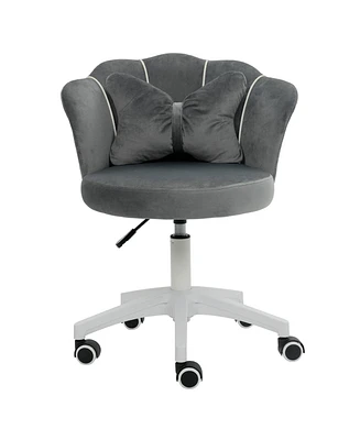 Dyhome Modern Velvet Task Chair 360 Swivel Adjustable Height Office