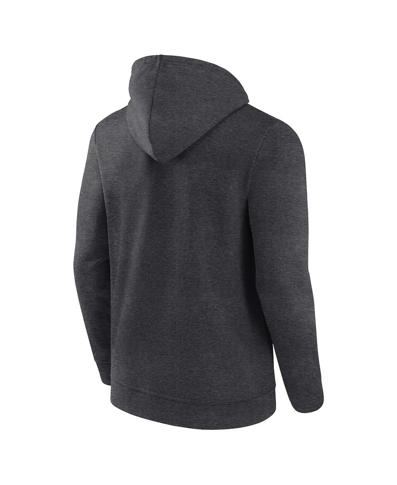 Fanatics Men's Heather Charcoal Notre Dame Fighting Irish Iconic Fleece Full-Zip Hoodie