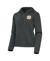 Antigua Women's Pewter Notre Dame Fighting Irish Contemporary Quarter-Zip Hoodie