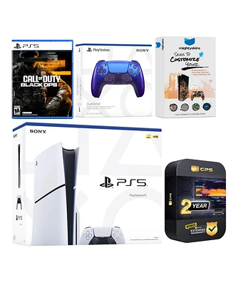 Sony Playstation 5 Slim Disc with Call of Duty Black Ops 6, Extra Controller and MightySkins Voucher + 2 Year Cps Extended Warranty