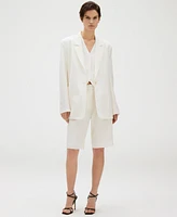 Calvin Klein Women's Notched Collar Belted Blazer