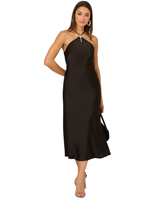 Adrianna Women's Stretch Satin Midi Dress