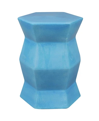 Moderno Geometric Ceramic Decorative Garden Stool - 17.25"