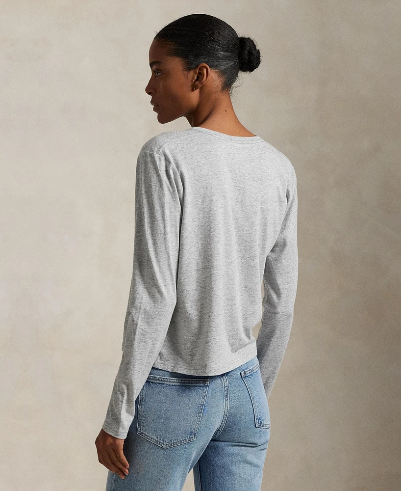 Polo Ralph Lauren Women's Shrunken-Fit Jersey Long-Sleeve Tee