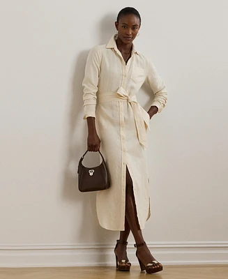 Lauren Ralph Women's Belted Linen Shirtdress