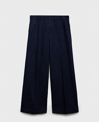 Mango Women's High-Waisted Wide Leg Jeans