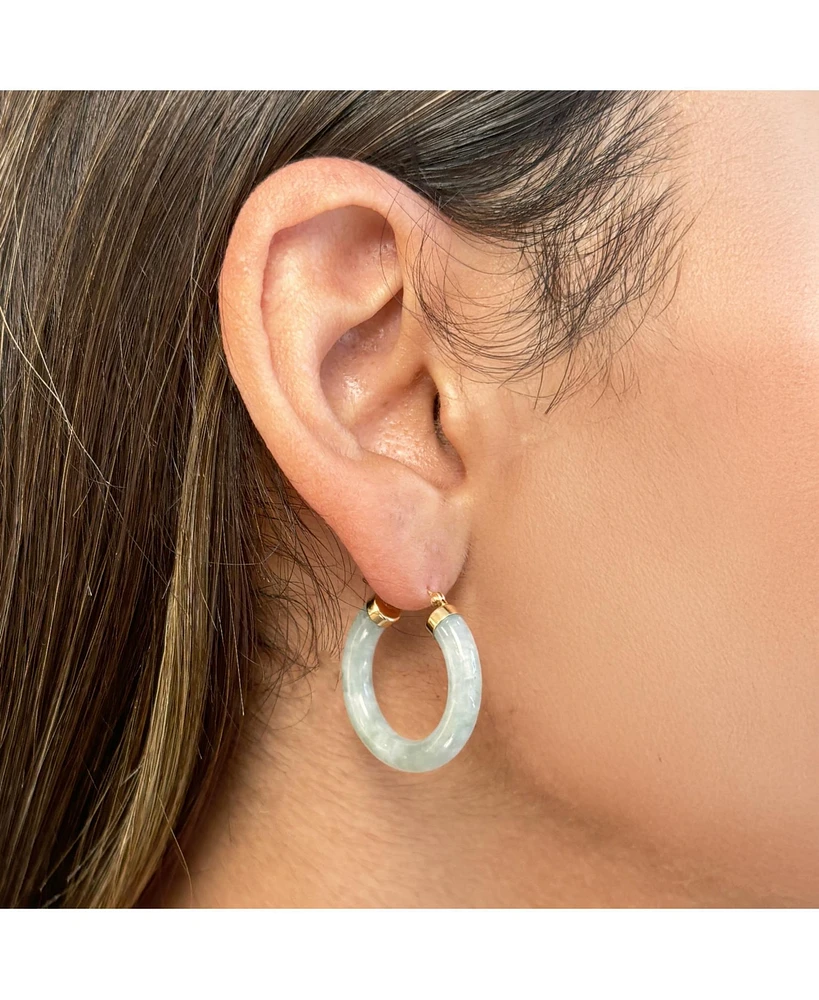 The Lovery Jade Hoop Earrings millimeters