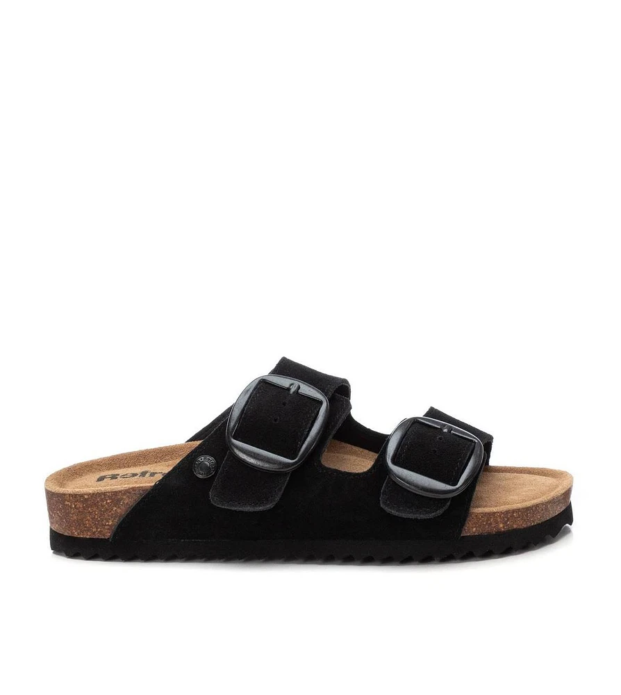 Women's Footbed Sandals with two buckles Refresh By Xti
