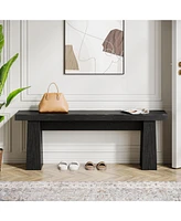 Tribesigns Wooden Entryway Bench, 47-Inch Wood Dining Table Bench Long Kitchen with Sturdy Frame for Room, Modern End of Bed Be