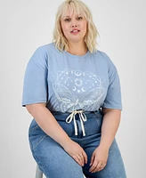 Rebellious One Trendy Plus Cosmic Butterfly Cotton T-Shirt