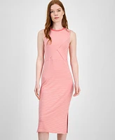 Tommy Hilfiger Women's Striped Crossover Midi Dress
