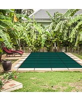 Inground Safety Pool Cover, 18x36ft, Solid, Triple Stitched, Hardware Included