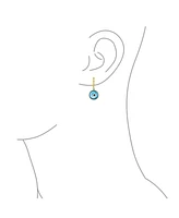 Bling Jewelry Set of 2 Spiritual Protection Blue Nazar Evil Eye Dangle Earrings Gold Plated Silver