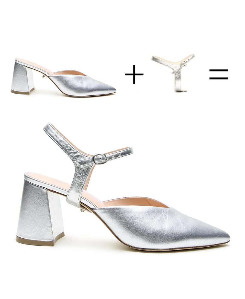 Alterre Women's Jackie Silver Customizable V Mule